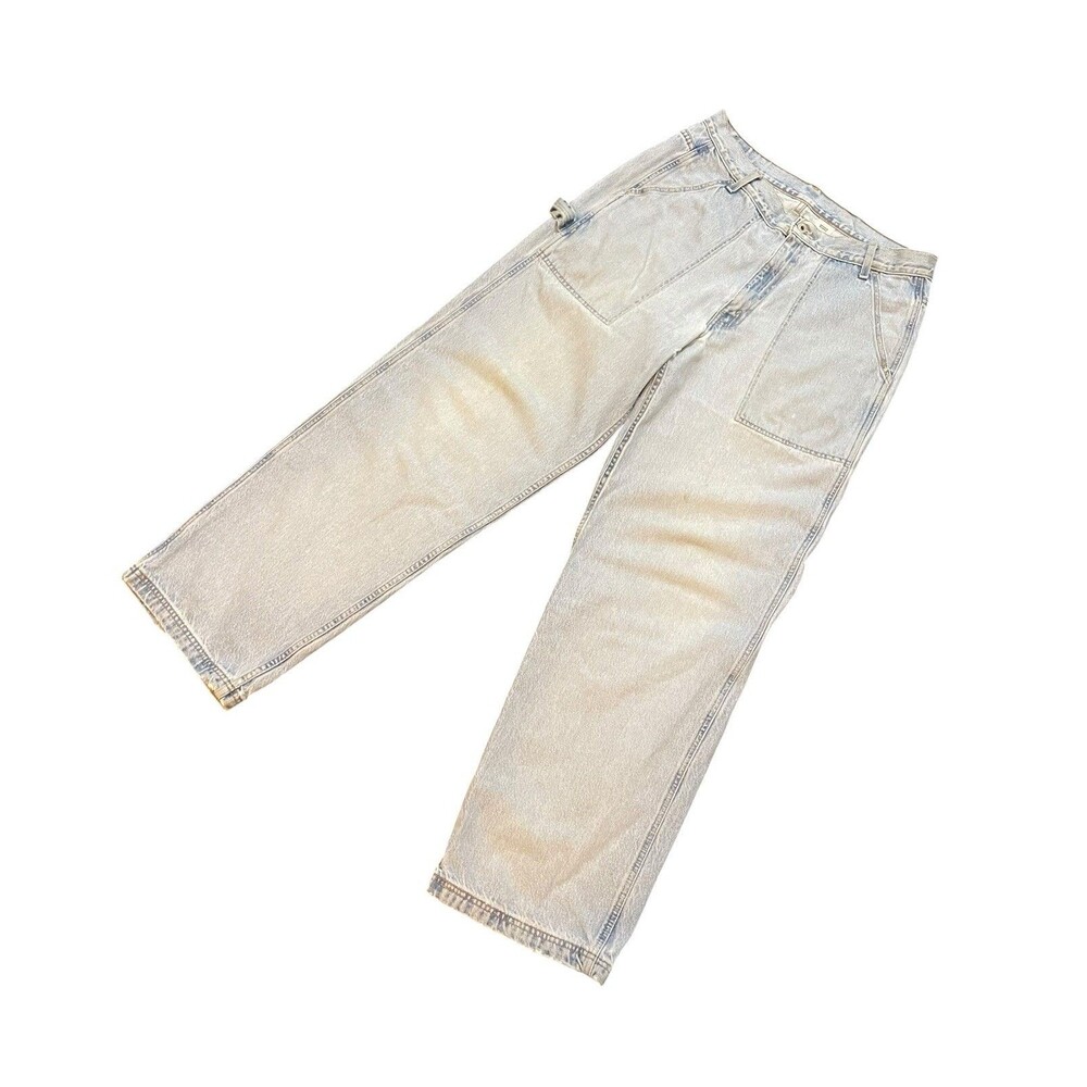 Vintage 90s Levis Dry Goods Light Blue Distressed Carpenter Jeans Size 36x34